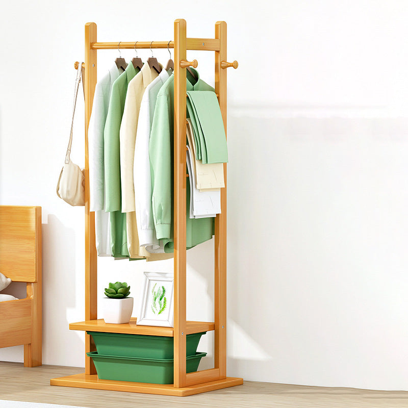 Modern Free Standing Coat Rack Wooden Clothes Hanger for Living Room