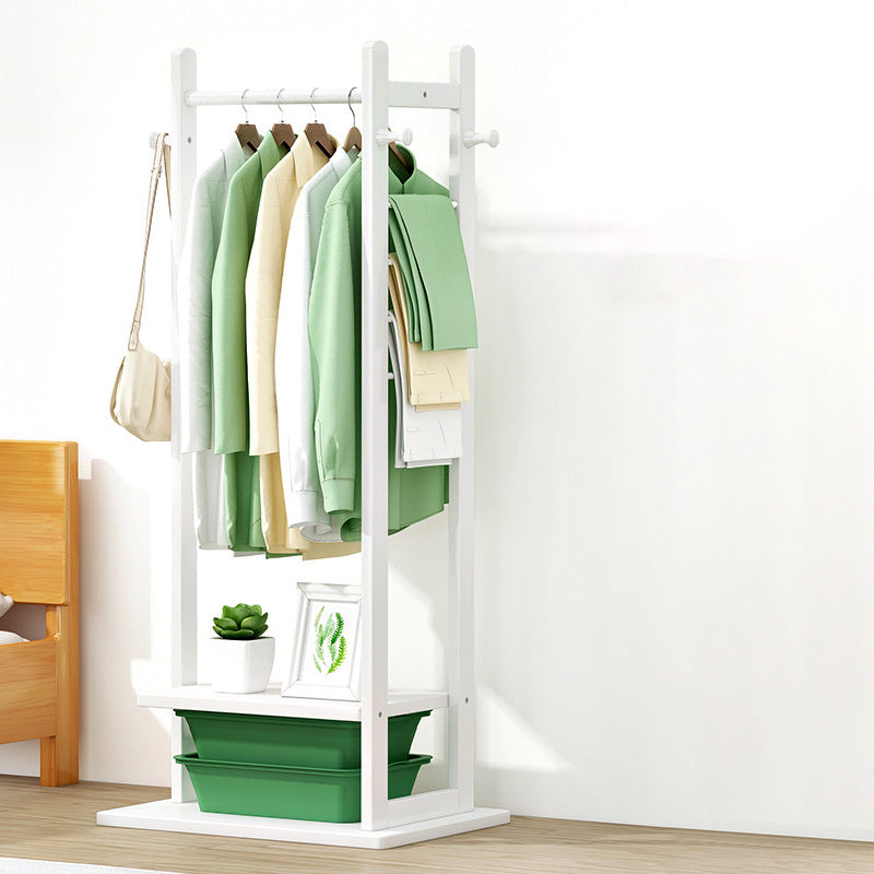 Modern Free Standing Coat Rack Wooden Clothes Hanger for Living Room