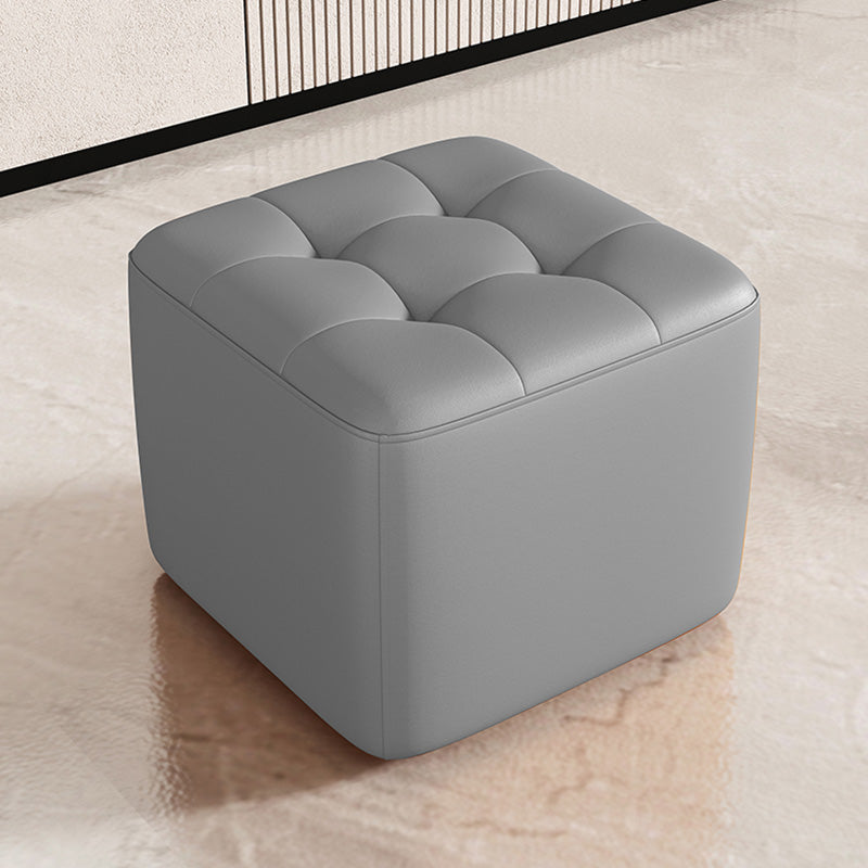 Contemporary Bedroom Square Ottoman Leather Foot Stool without Legs