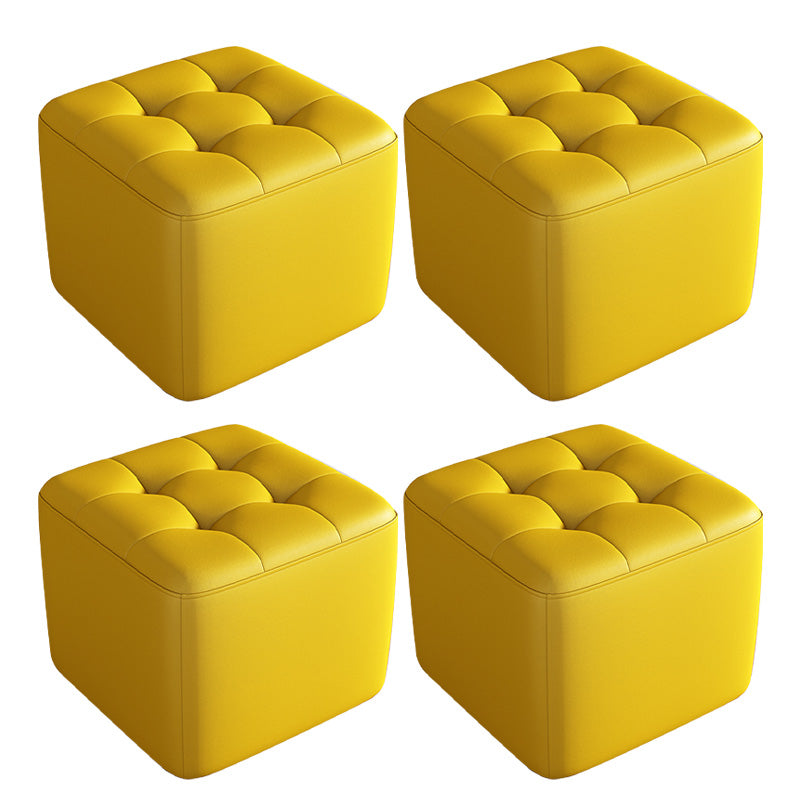 Contemporary Bedroom Square Ottoman Leather Foot Stool without Legs