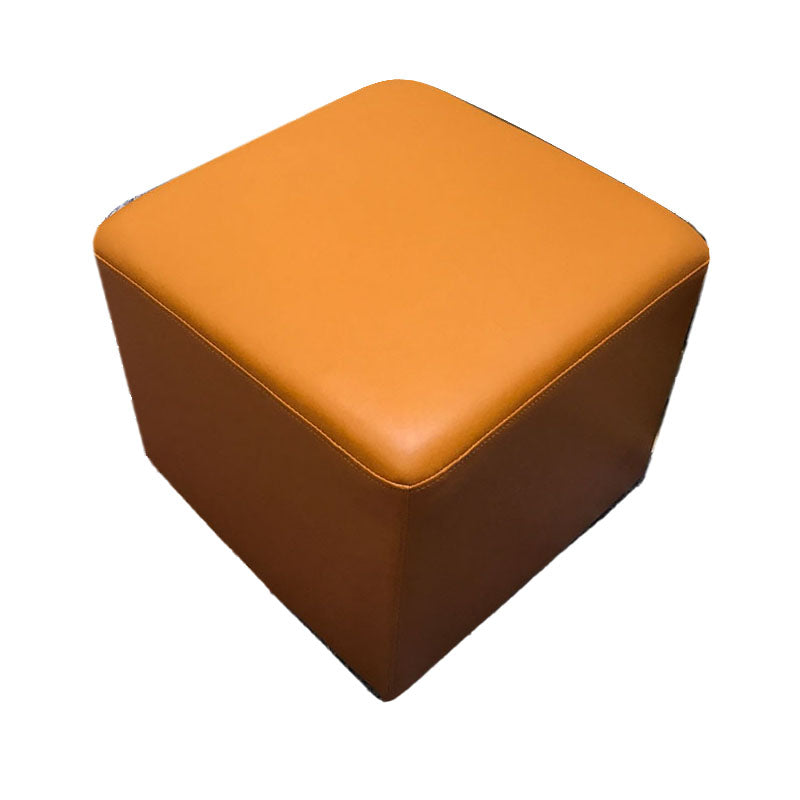 Modern Square Footstools Genuine Leather Foot Stool , 15.6 Inch Width