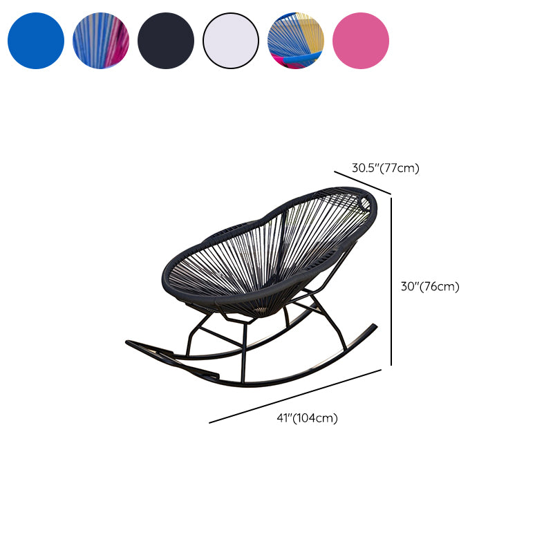 Single Iron Base Rocking Chair Home Leisure Lazy Chair for Balcony