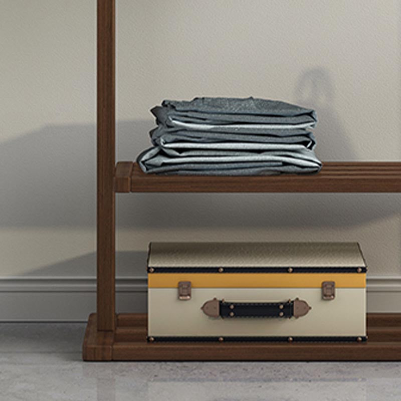 Contemporary Storage Wardrobe Bedroom Wooden Armoire with Shelves