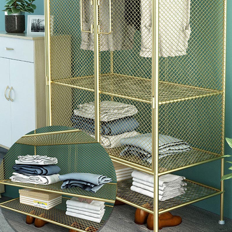 Industrial Style Wardrobe Bedroom Metal Wardrobe Closet with Doors