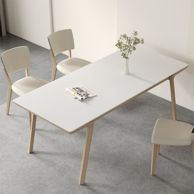 Solid Wood 4 Legs Dining Table Rectangle Dining Table for Dining Room