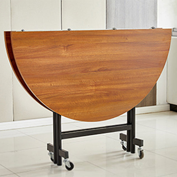 Modern Foldable Round Dining Table Metal Base for Dining Room