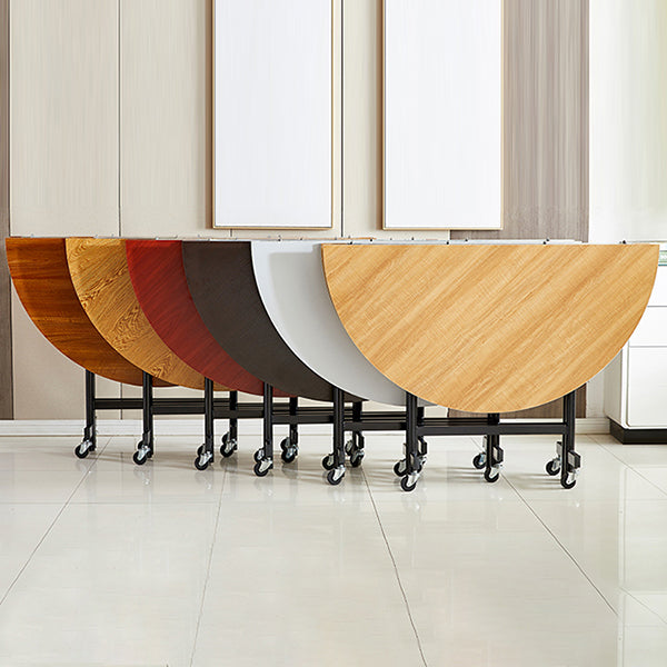 Modern Foldable Round Dining Table Metal Base for Dining Room