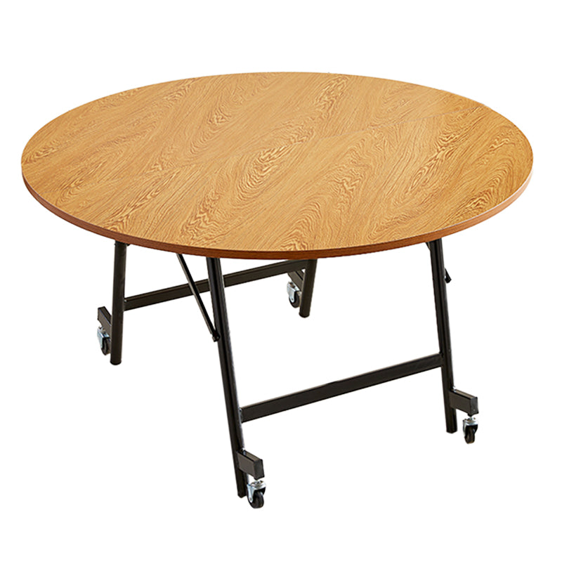 Modern Foldable Round Dining Table Metal Base for Dining Room