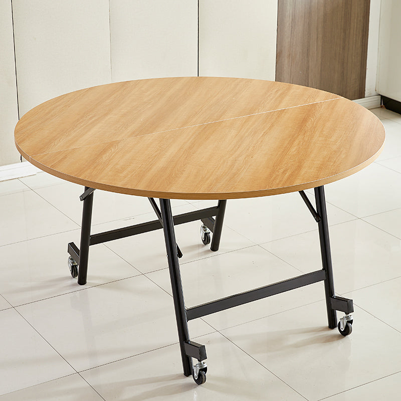 Modern Foldable Round Dining Table Metal Base for Dining Room