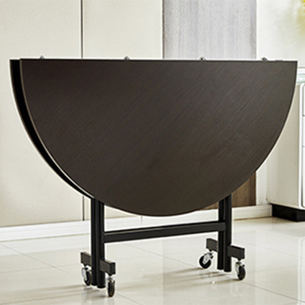 Modern Foldable Round Dining Table Metal Base for Dining Room
