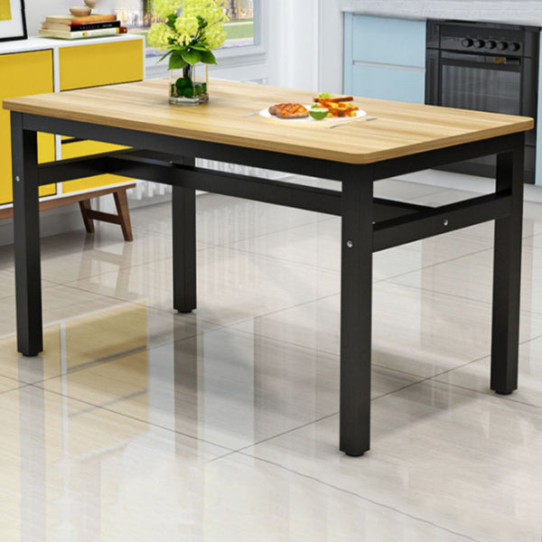 Modern Rectangle Wood Dining Table Metal Legs for Dining Room