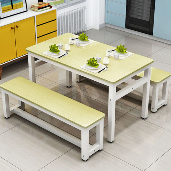 Modern Rectangle Wood Dining Table Metal Legs for Dining Room