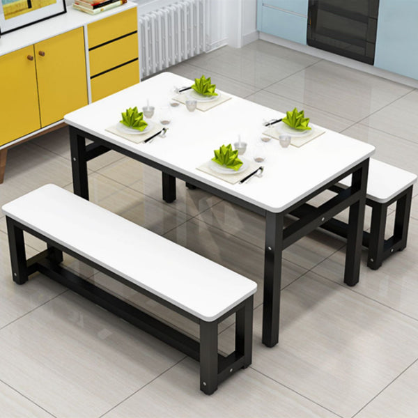 Modern Rectangle Wood Dining Table Metal Legs for Dining Room
