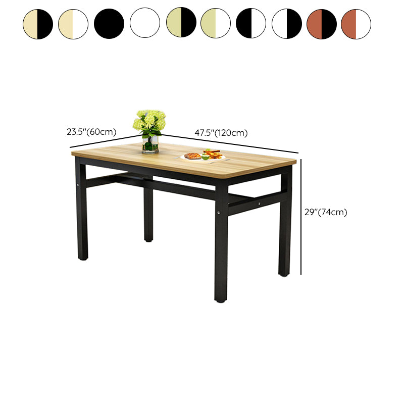 Modern Rectangle Wood Dining Table Metal Legs for Dining Room