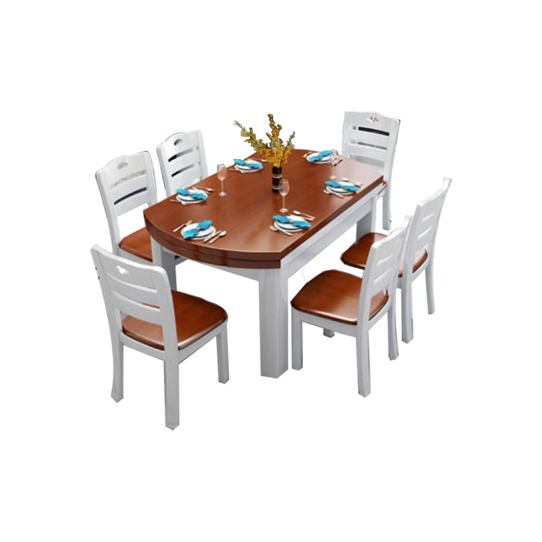 Solid Wood Dining Table Set 1/7 Pieces Dining Set for Kitchen