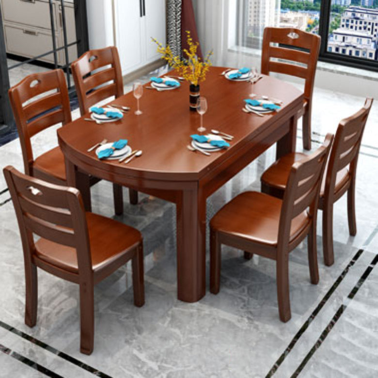 Solid Wood Dining Table Set 1/7 Pieces Dining Set for Kitchen
