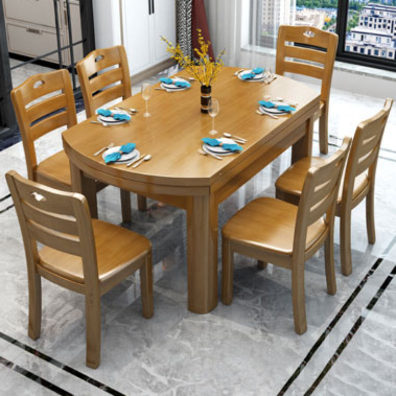 Solid Wood Dining Table Set 1/7 Pieces Dining Set for Kitchen