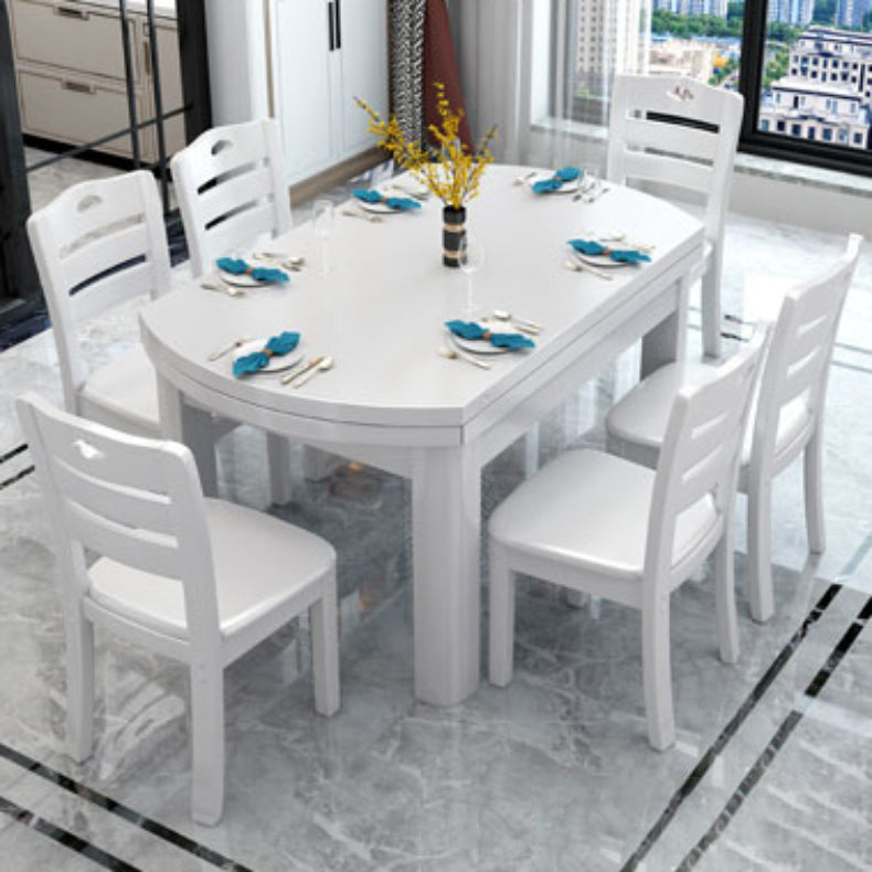 Solid Wood Dining Table Set 1/7 Pieces Dining Set for Kitchen