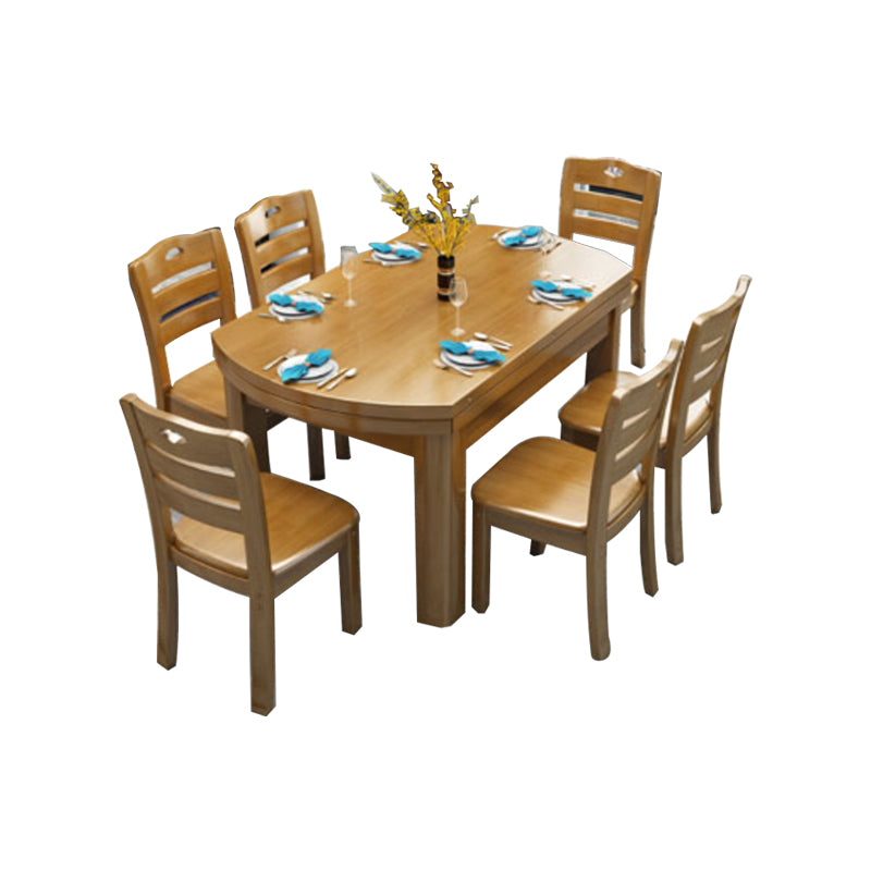 Solid Wood Dining Table Set 1/7 Pieces Dining Set for Kitchen