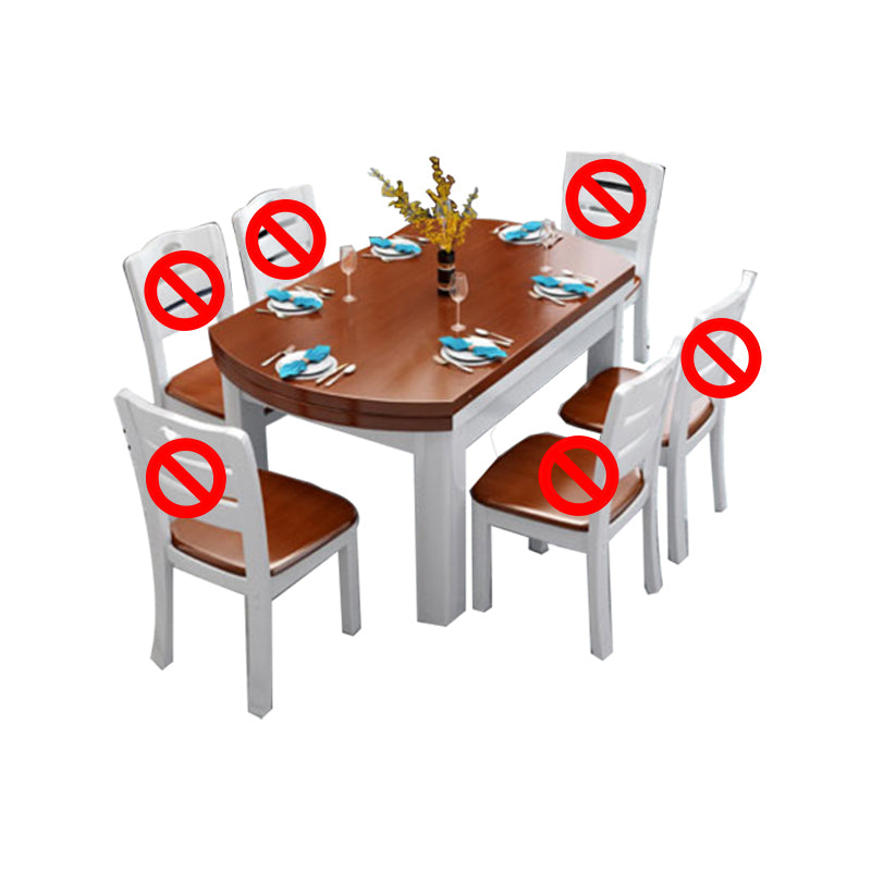 Solid Wood Dining Table Set 1/7 Pieces Dining Set for Kitchen