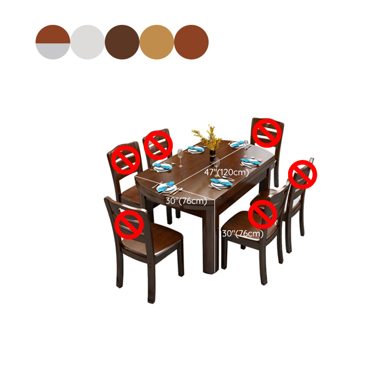 Solid Wood Dining Table Set 1/7 Pieces Dining Set for Kitchen