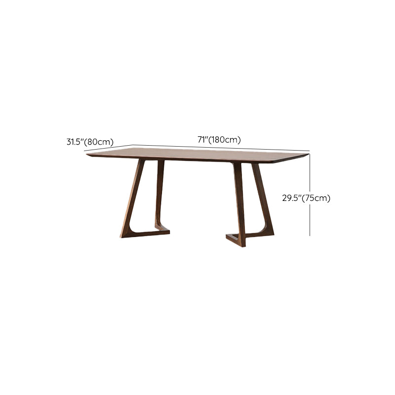 Wood Double Pedestal Dining Table Set 1/4/5 Pieces Dining Set for Kitchen