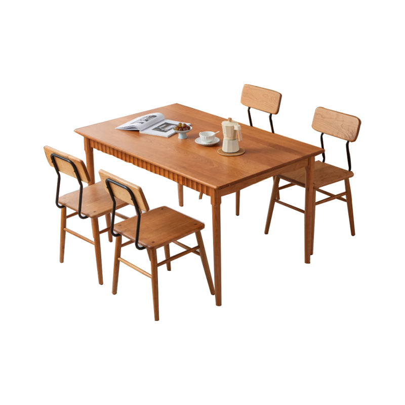 1/4/5 Pieces Dining Room Furniture Set Solid Wood Table and Bench Set