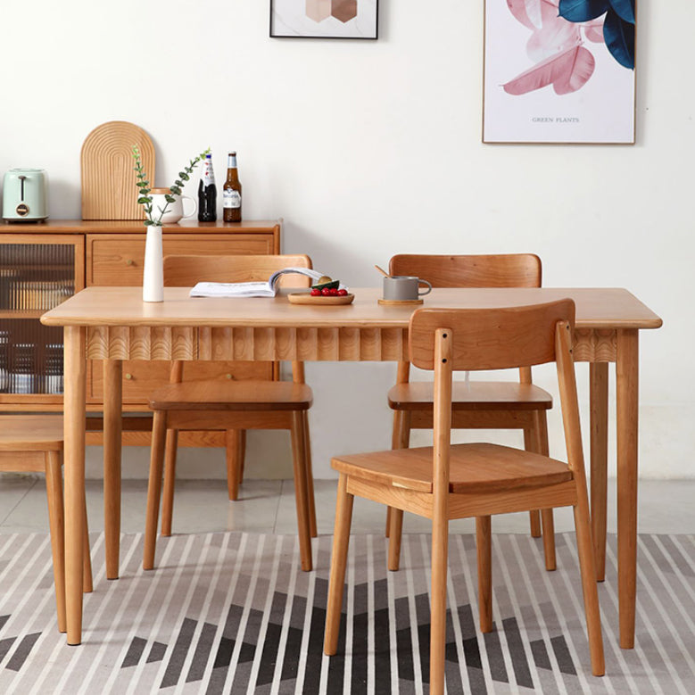 1/4/5 Pieces Dining Room Furniture Set Solid Wood Table and Bench Set