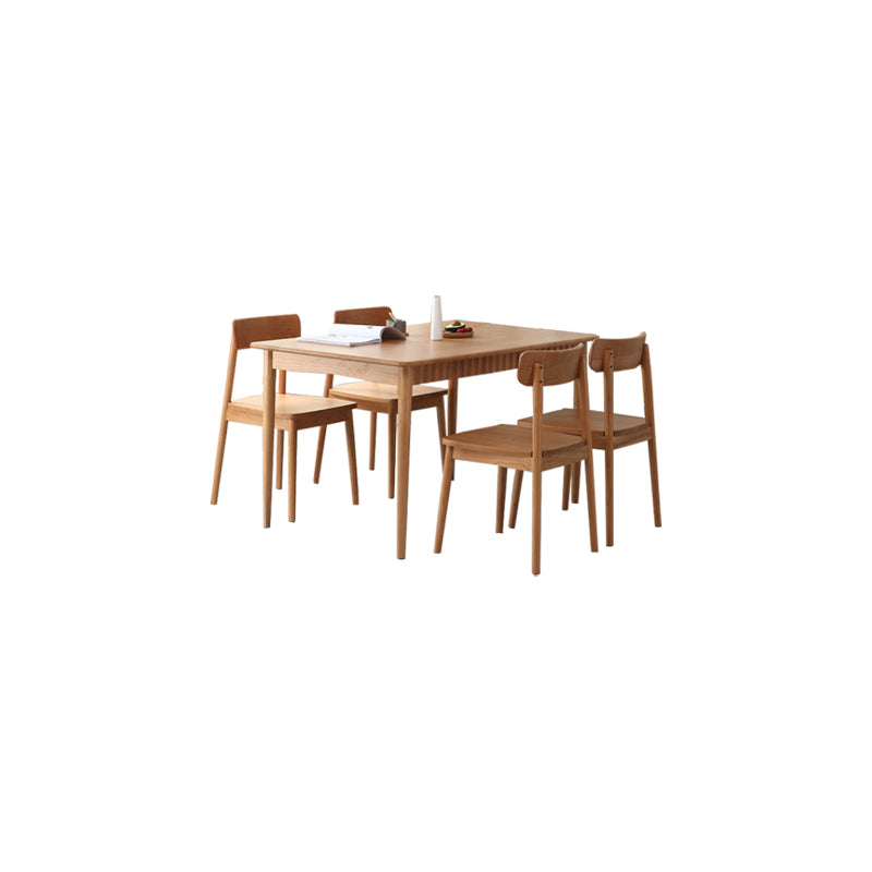1/4/5 Pieces Dining Room Furniture Set Solid Wood Table and Bench Set