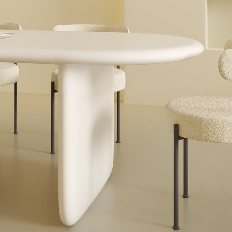 Oval 1/2/5 Piece Dining Table Sets Contemporary White Dining Room Set