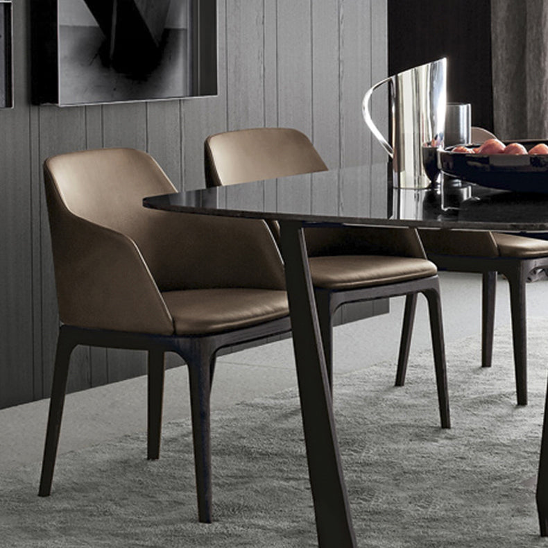 Contemporary Style Chair Wood Solid Back Dining Chair for Dining Room