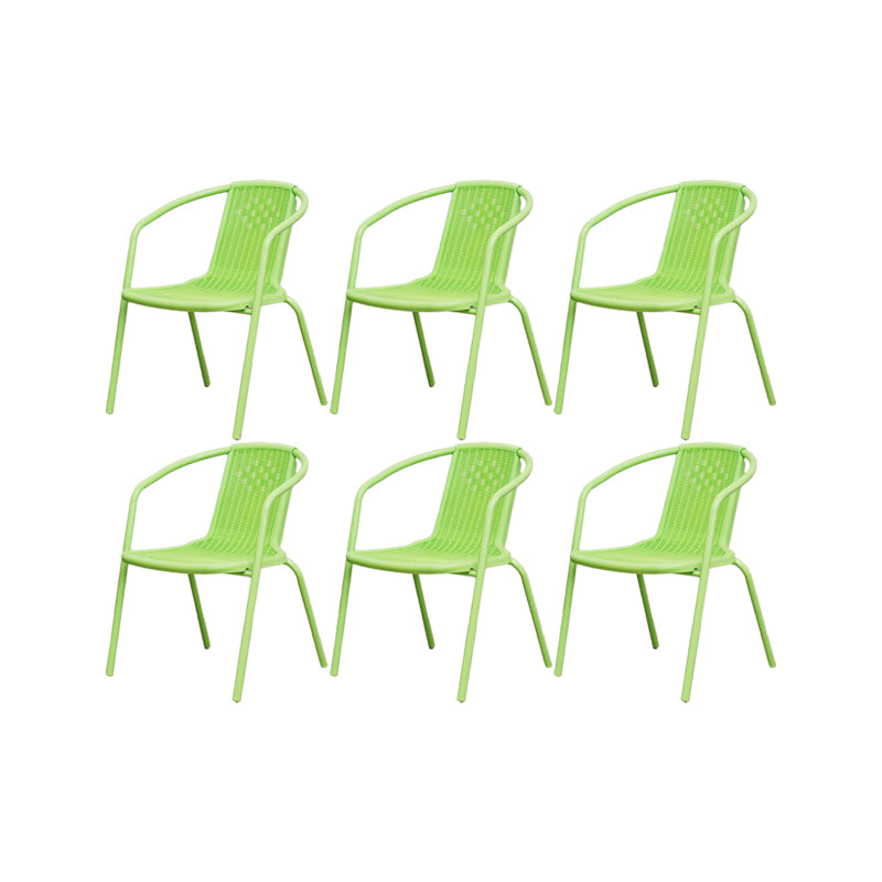 Metal Frame Dining Chair Modern Indoor-Outdoor Stacking Arm Chair