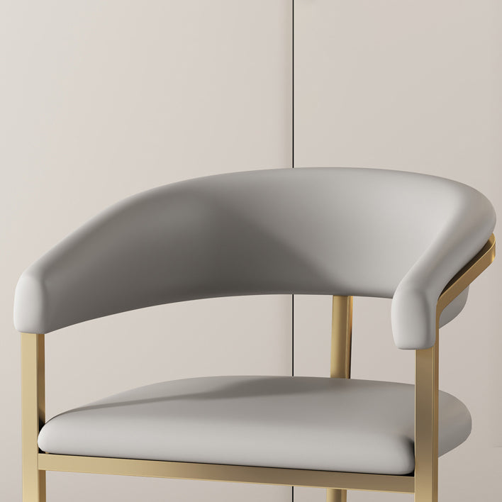 Modern Backrest Armrest Cushion Chair with Metal Base for Dining Room