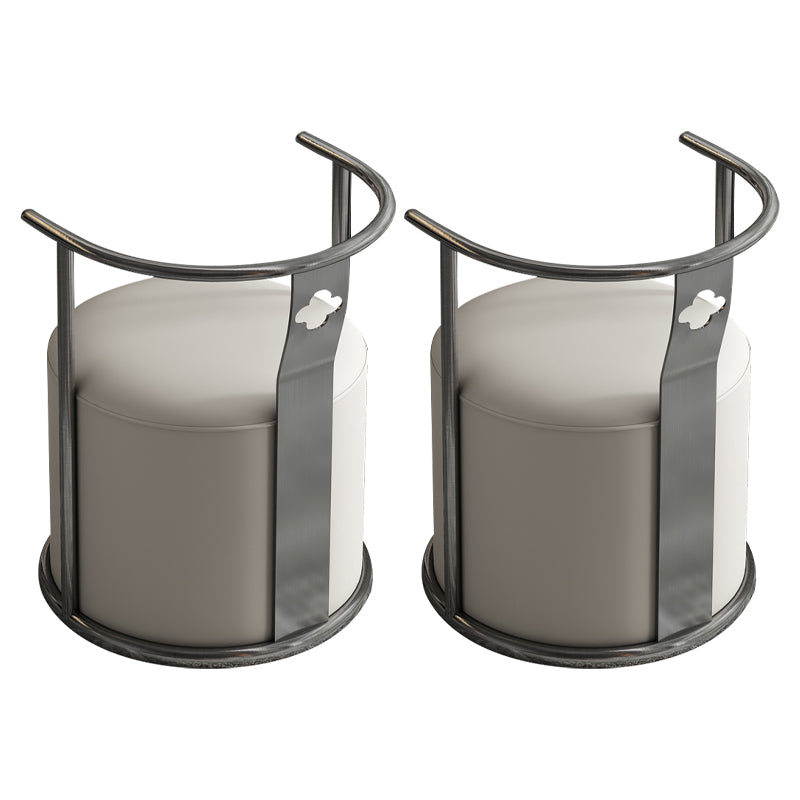Modern Backrest Armrest Cushion Chair with Metal Base for Dining Room