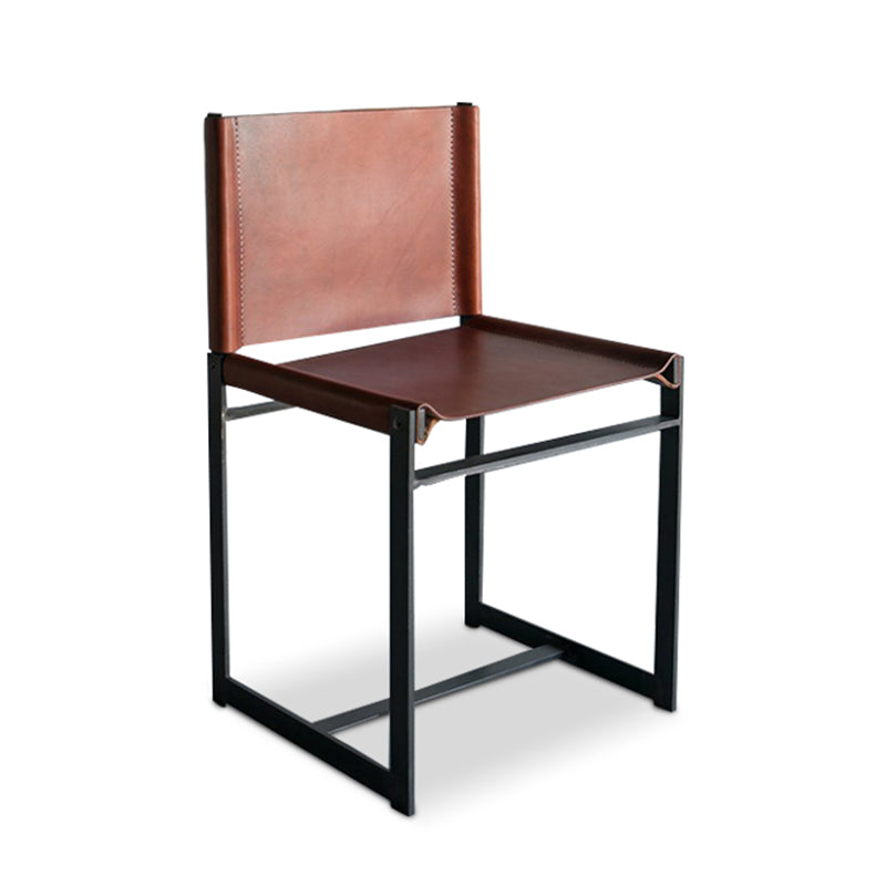 Industrial Side Chair Metal Open Back Dining Chair for Indoor