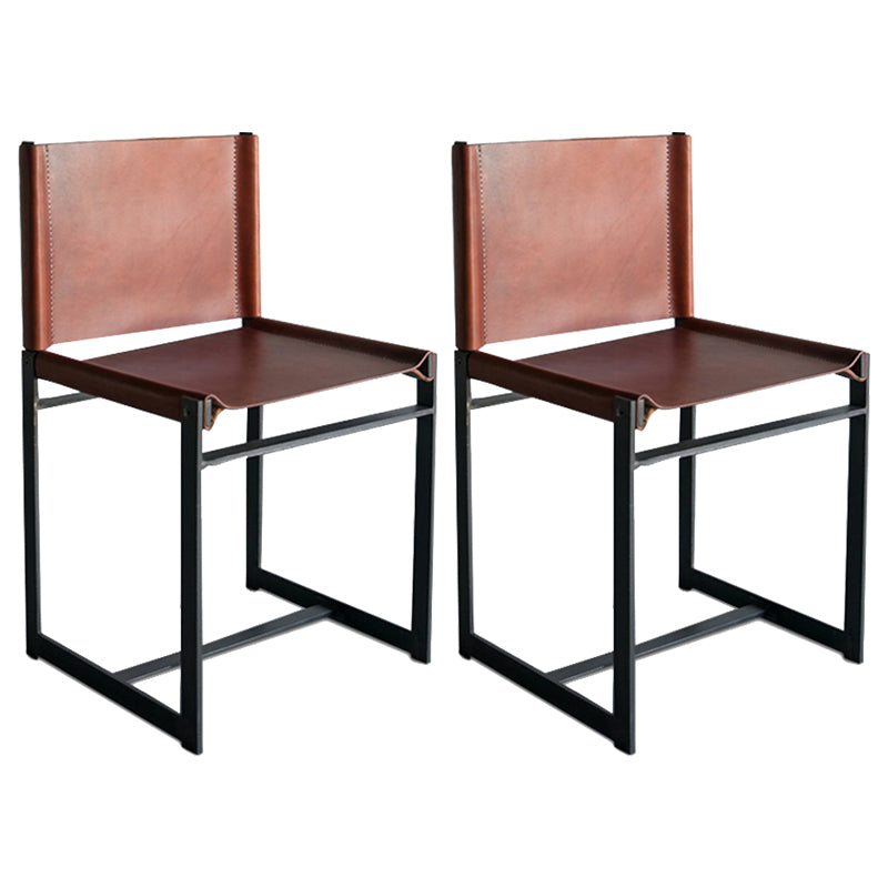Industrial Side Chair Metal Open Back Dining Chair for Indoor