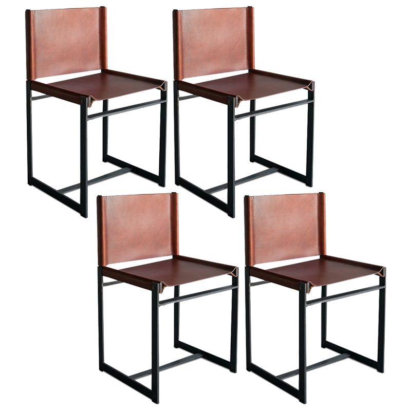 Industrial Side Chair Metal Open Back Dining Chair for Indoor