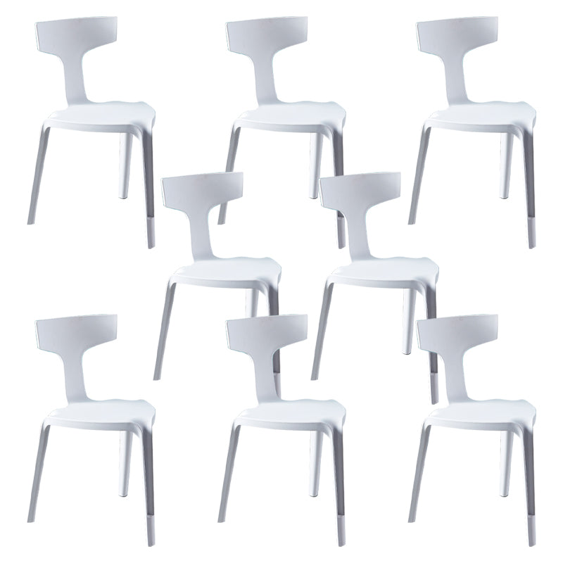 Contemporary Style Side Chair Plastic Slat Back Dining Room Chair for Indoor