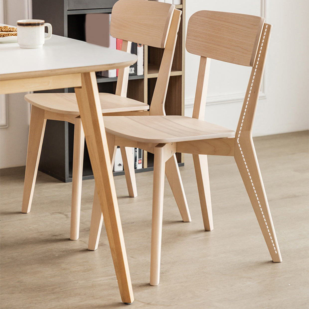 Contemporary Style Side Chair Wood Open Back Dining Room Chair for Dining Room