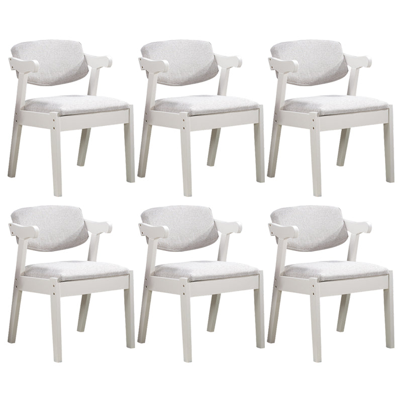 Contemporary Style Arm Chair Wood Open Back Dining Chairs for Indoor