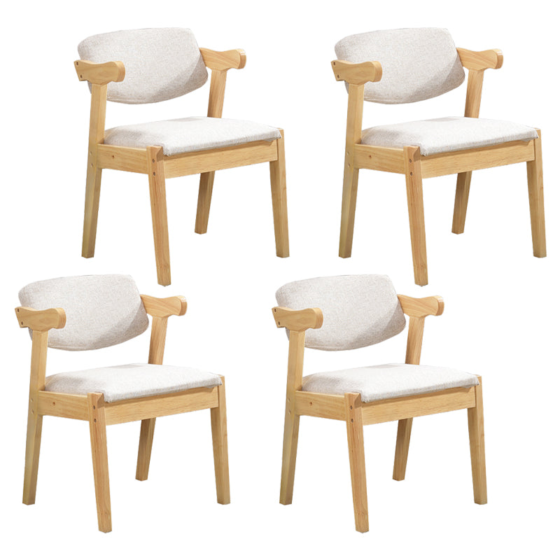 Contemporary Style Arm Chair Wood Open Back Dining Chairs for Indoor