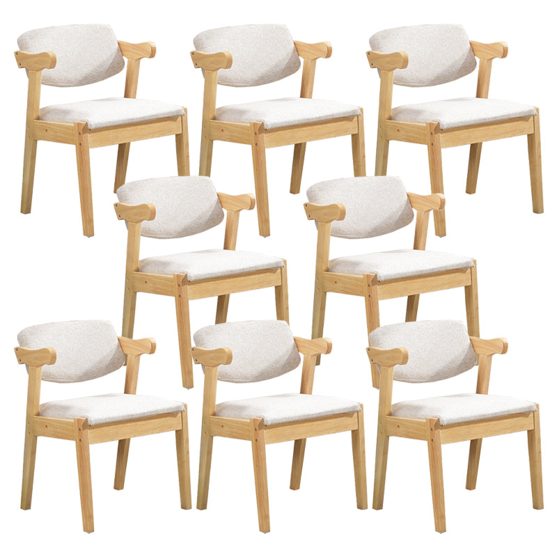 Contemporary Style Arm Chair Wood Open Back Dining Chairs for Indoor