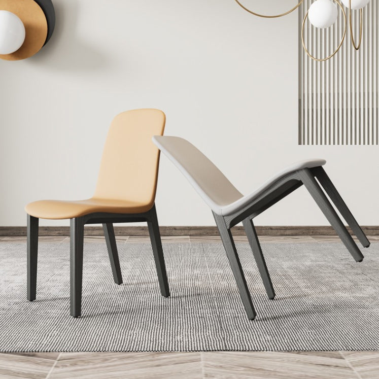 Contemporary Style Side Chair Wood Solid Back Dining Room Chair for Dining Room