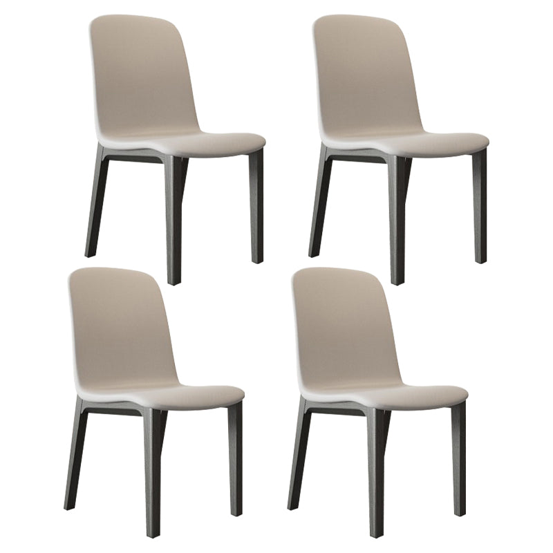 Contemporary Style Side Chair Wood Solid Back Dining Room Chair for Dining Room