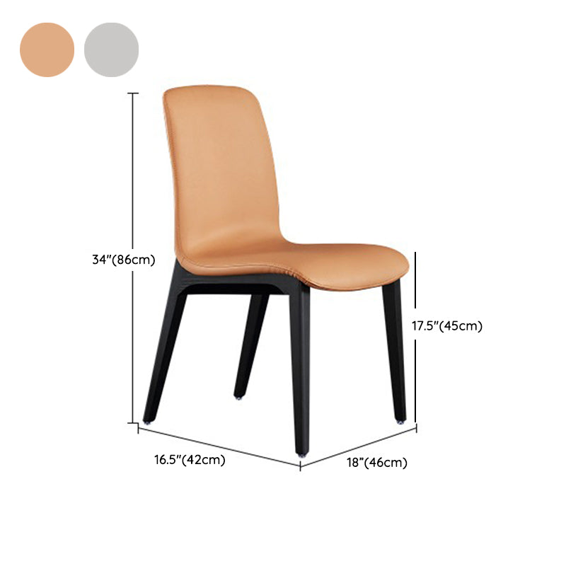 Contemporary Style Side Chair Wood Solid Back Dining Room Chair for Dining Room