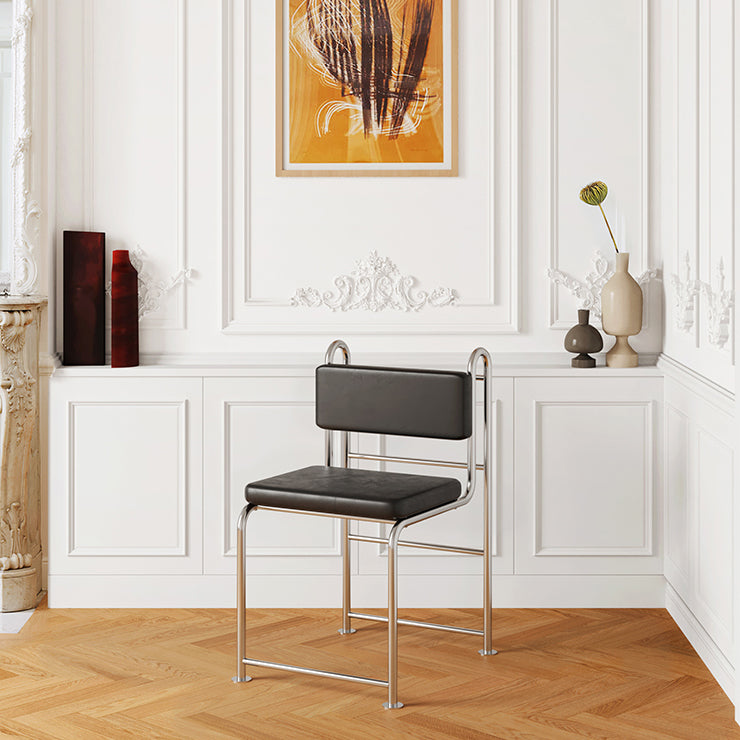 Contemporary Side Chair Metal Open Back Dining Room Chair for Indoor