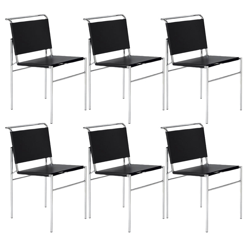 Contemporary Style Side Chair Metal Open Back Dining Room Chair for Indoor