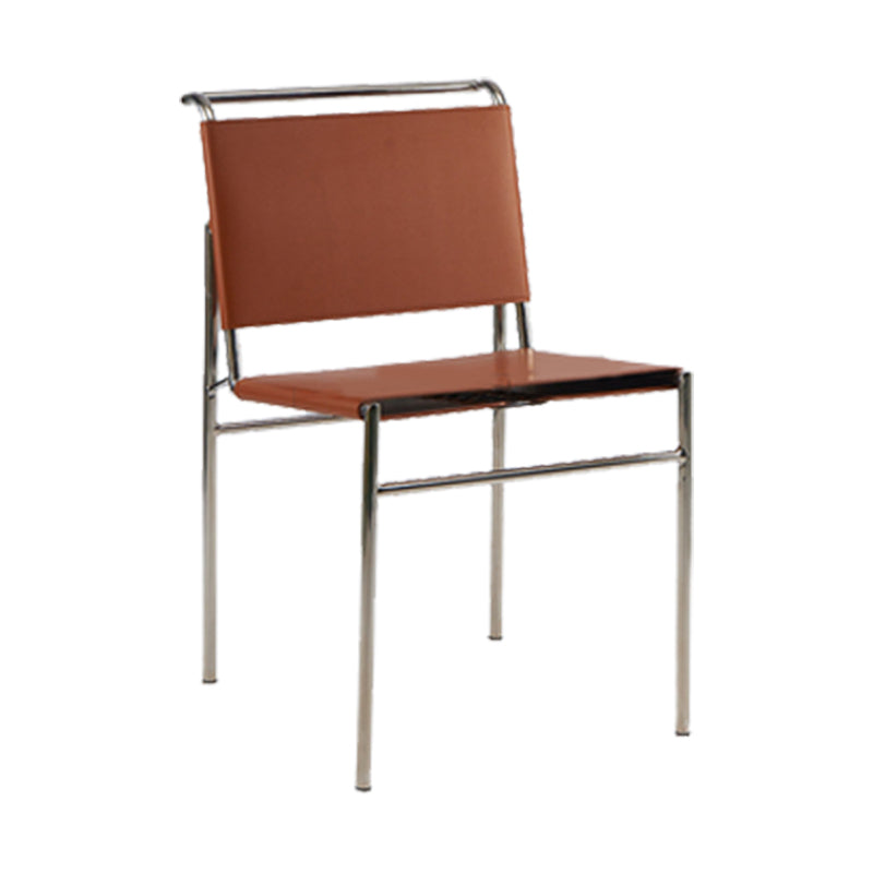Contemporary Style Side Chair Metal Open Back Dining Room Chair for Indoor