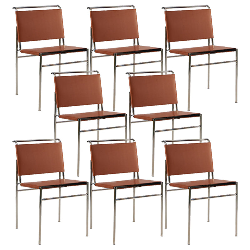 Contemporary Style Side Chair Metal Open Back Dining Room Chair for Indoor