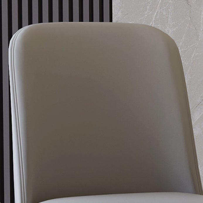 Modern Backrest Armless Leather Chair with Plastic Legs for Dining Room